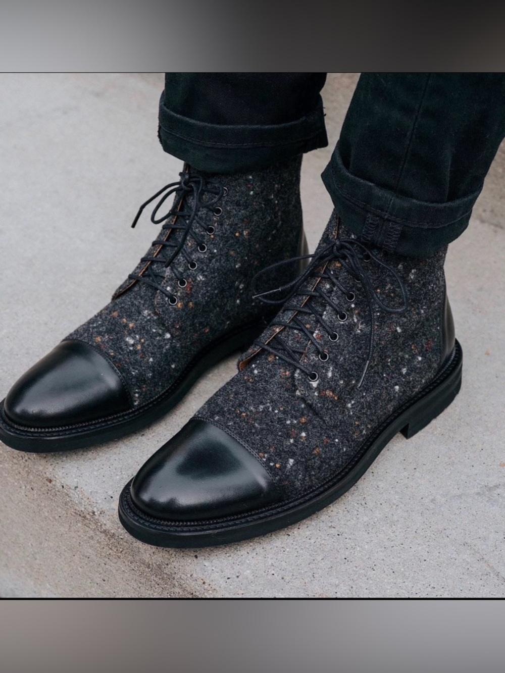 Taft Starry Night Jack Boots Wool Leather Cap Toe Size 44 Dark Academia Gothic